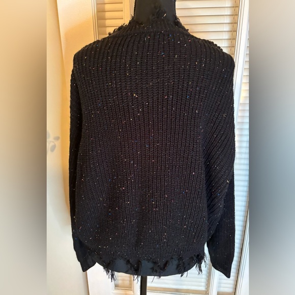 Frayed Hem Tie Neck No Boundaries Sweater - Picture 4 of 8